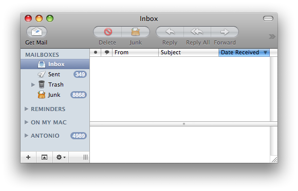 inbox zero La posta in entrata senza messaggi in Apple Mail